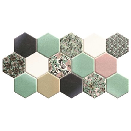 Realonda Hex Nouveau Green 26,5X51 Hexagon Mintás Járólap