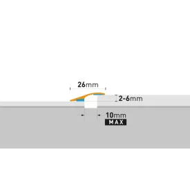   Pro26 Szintkülönbséget Áthidaló Profil B1 Szálcsiszolt Ezüst 0,93 M