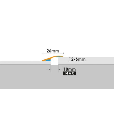  Pro26 Szintkülönbséget Áthidaló Profil B1 Szálcsiszolt Ezüst 0,93 M
