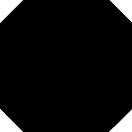 Monocolor Octagono Nero  31,6x31,6 