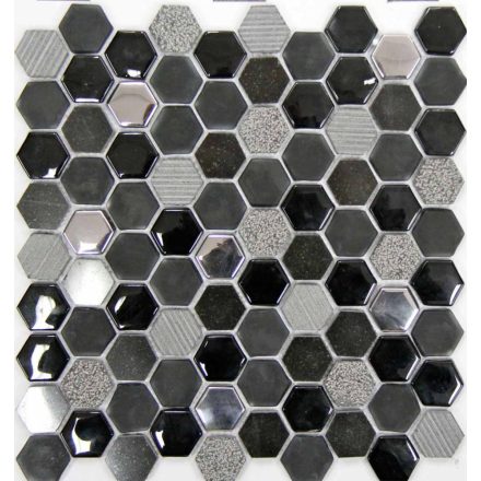 Hexagono Negro 30,2X30,5 
