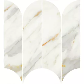   Ragno Incanto Calacatta Michelangelo Glossy Mosaico Ventaglio R9Ca 281X310  