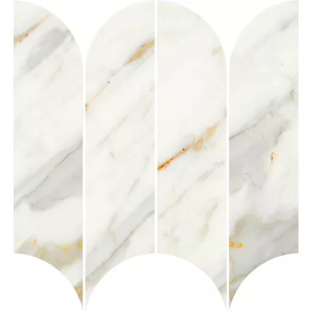 Ragno Incanto Calacatta Michelangelo Glossy Mosaico Ventaglio R9Ca 281X310  