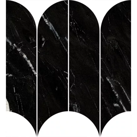 Ragno Incanto Sky Black Glossy Mosaico Ventaglio R9Cj 281X310  